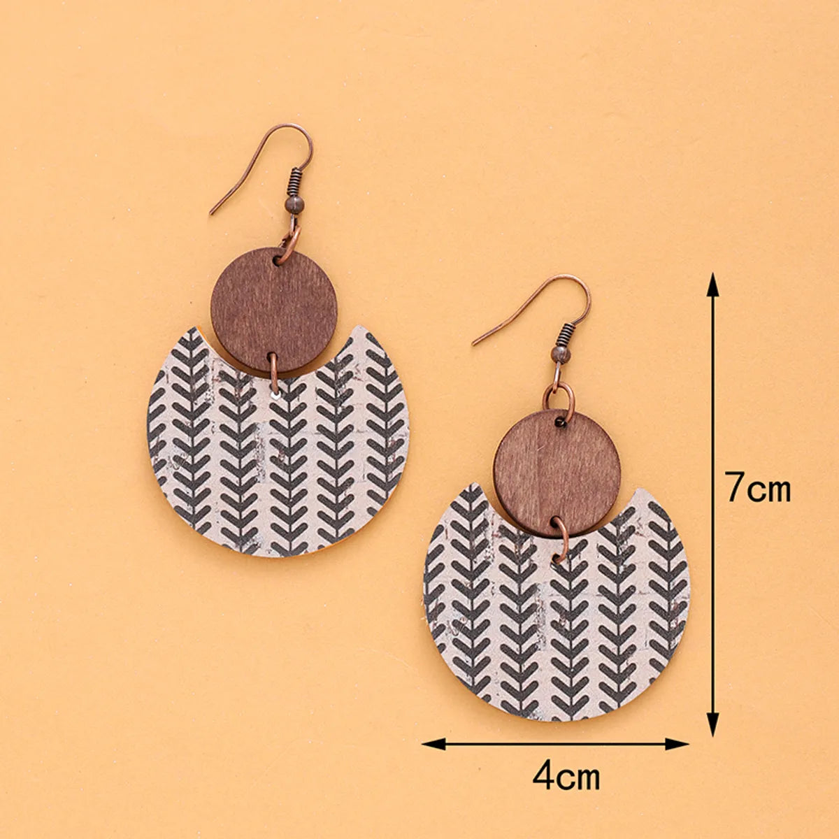 1 Pair Bohemian Geometric Pu Leather Drop Earrings