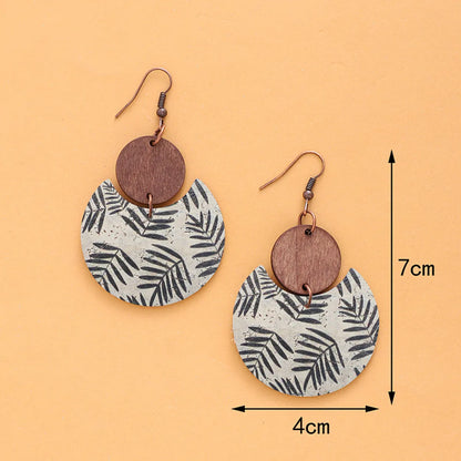 1 Pair Bohemian Geometric Pu Leather Drop Earrings