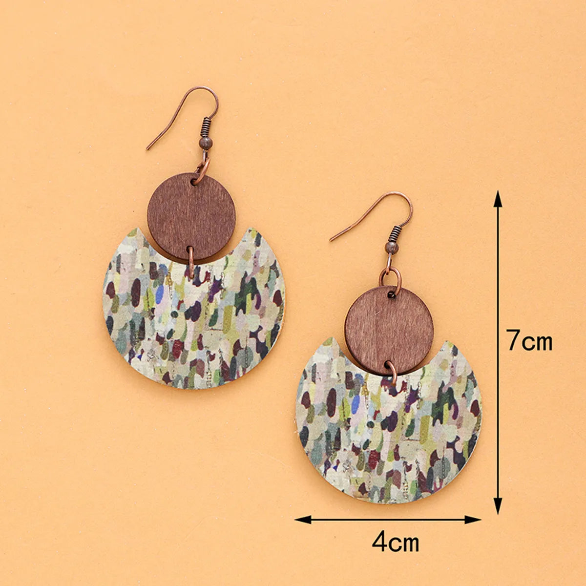 1 Pair Bohemian Geometric Pu Leather Drop Earrings