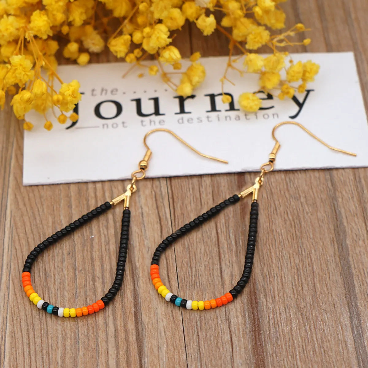 1 Pair Bohemian Geometric Seed Bead Women's Drop Earrings