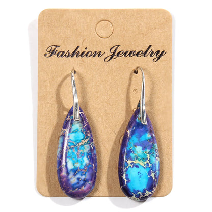 1 Pair Bohemian Geometric Stone Drop Earrings