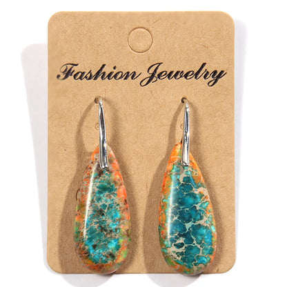 1 Pair Bohemian Geometric Stone Drop Earrings