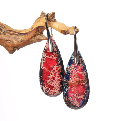 1 Pair Bohemian Geometric Stone Drop Earrings