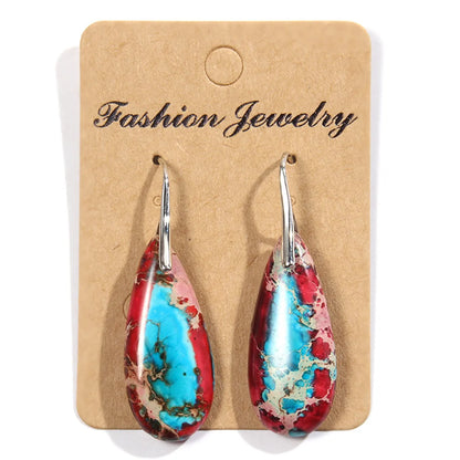 1 Pair Bohemian Geometric Stone Drop Earrings