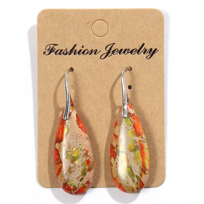 1 Pair Bohemian Geometric Stone Drop Earrings