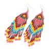 1 Pair Bohemian Printing Beaded Seed Bead Drop Earrings