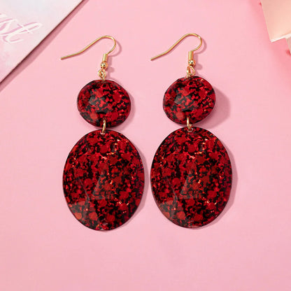 1 Pair Bohemian Round Oval Plating Arylic Drop Earrings