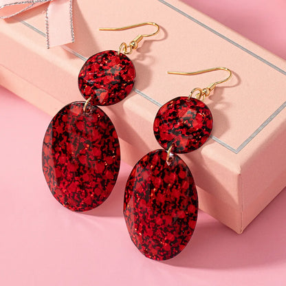 1 Pair Bohemian Round Oval Plating Arylic Drop Earrings