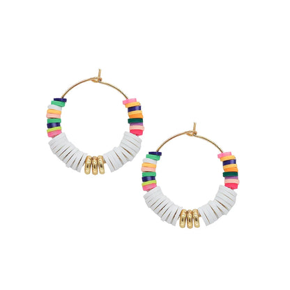 1 Pair Bohemian Round Soft Clay Earrings