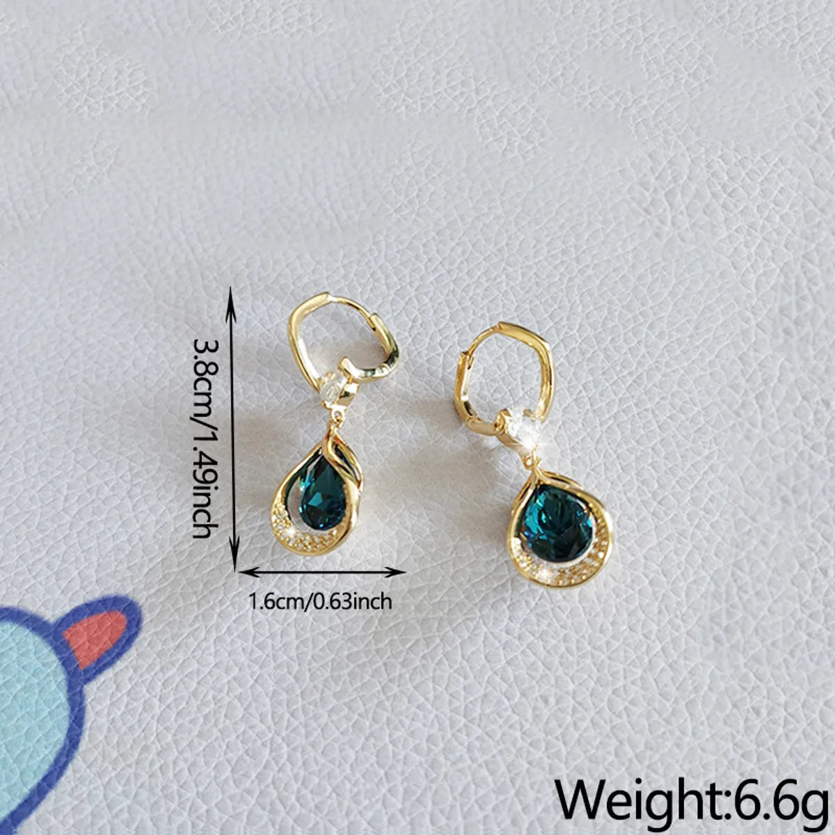 1 Pair Bohemian Simple Style Streetwear Water Droplets Inlay Copper Alloy Artificial Gemstones Drop Earrings