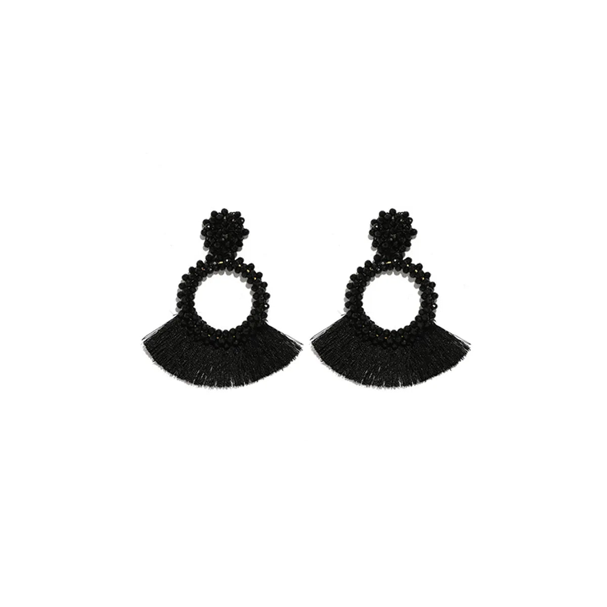 1 Pair Bohemian Tassel Hollow Out Plastic Resin Drop Earrings