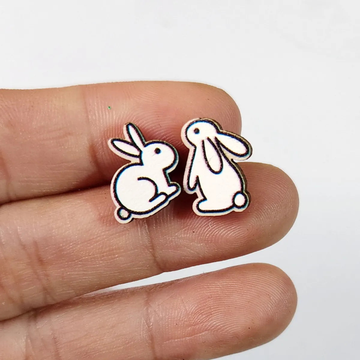 1 Pair Cartoon Style Animal Wood Easter Women's Girl's Ear Studs