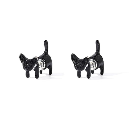 1 Pair Cartoon Style Cat Plating Alloy Ear Studs