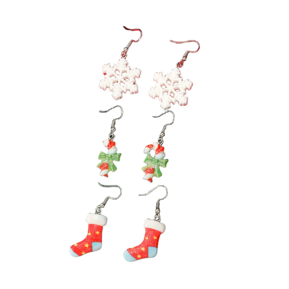 1 Pair Cartoon Style Christmas House Christmas Tree Santa Claus Stoving Varnish Arylic Drop Earrings