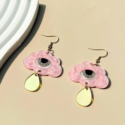 1 Pair Cartoon Style Clouds Eye Arylic Ear Hook