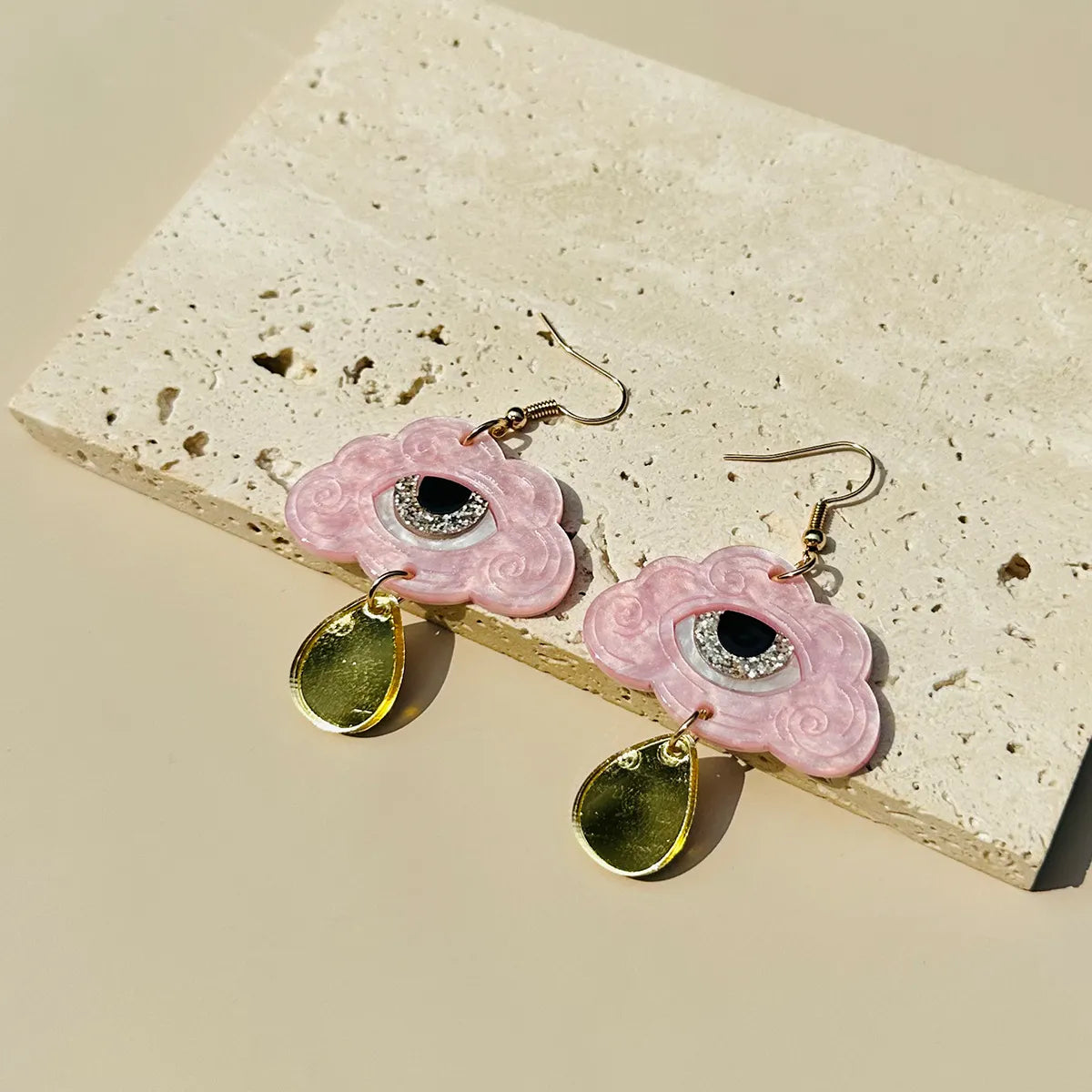 1 Pair Cartoon Style Clouds Eye Arylic Ear Hook