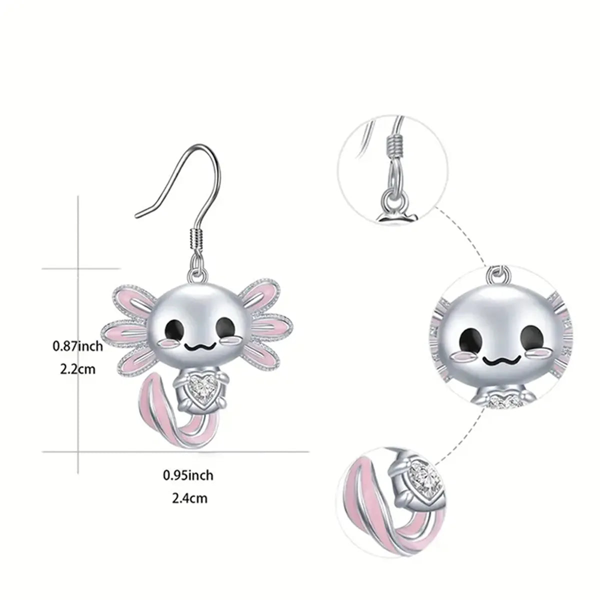 1 Pair Cartoon Style Cute Animal Enamel Alloy Silver Plated Drop Earrings