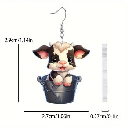 1 Pair Cartoon Style Cute Animal Plating Arylic Drop Earrings