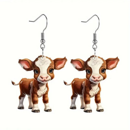 1 Pair Cartoon Style Cute Animal Plating Arylic Drop Earrings