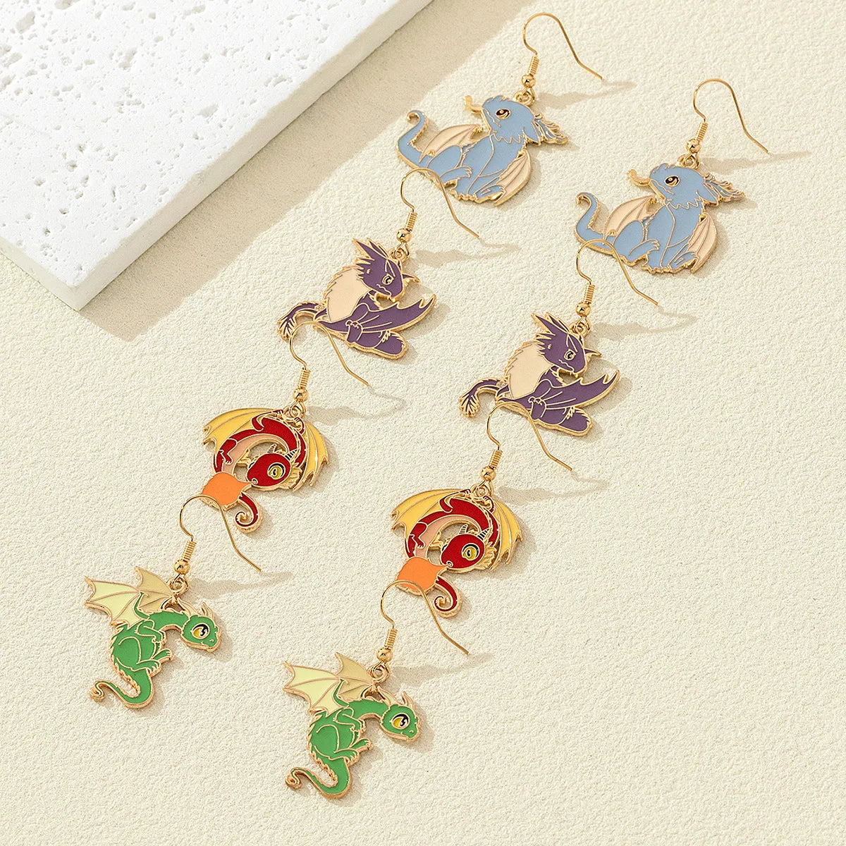 1 Pair Cartoon Style Cute Artistic Dragon Alloy Drop Earrings