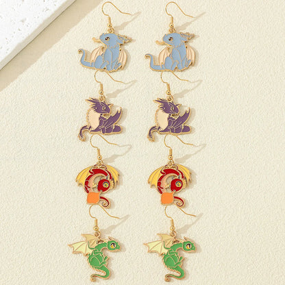 1 Pair Cartoon Style Cute Artistic Dragon Alloy Drop Earrings