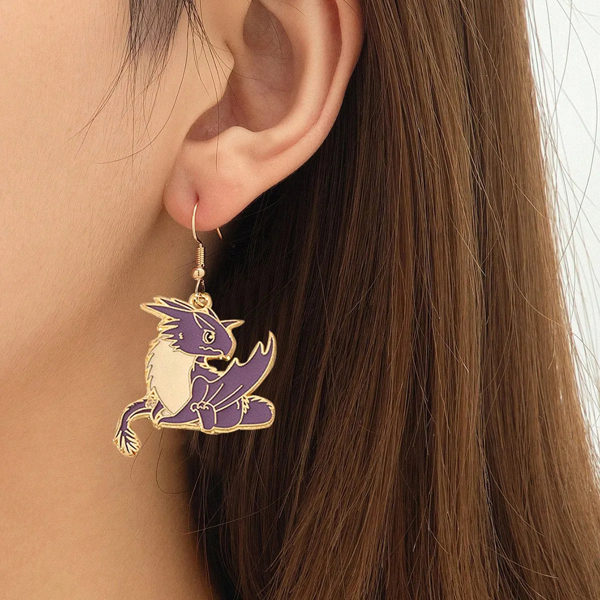 1 Pair Cartoon Style Cute Artistic Dragon Alloy Drop Earrings