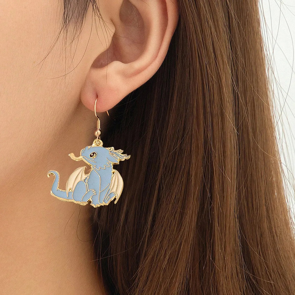 1 Pair Cartoon Style Cute Artistic Dragon Alloy Drop Earrings