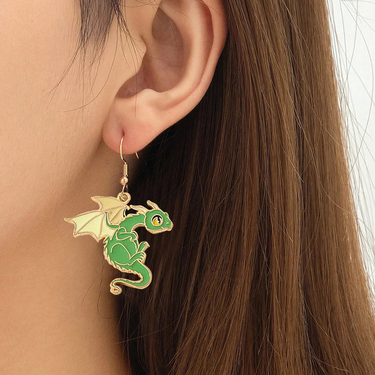 1 Pair Cartoon Style Cute Artistic Dragon Alloy Drop Earrings