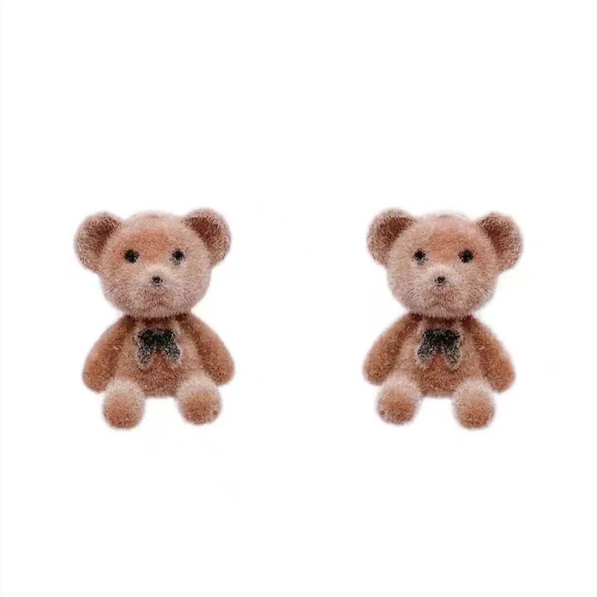 1 Pair Cartoon Style Cute Bear Alloy Ear Studs