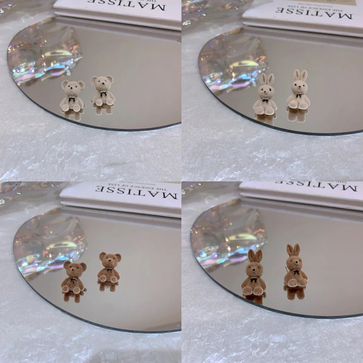 1 Pair Cartoon Style Cute Bear Alloy Ear Studs