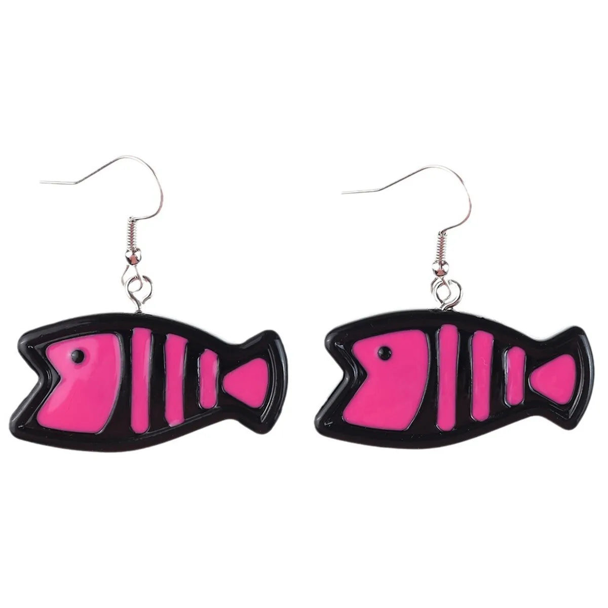 1 Pair Cartoon Style Cute Cat Fish Plastic Drop Earrings