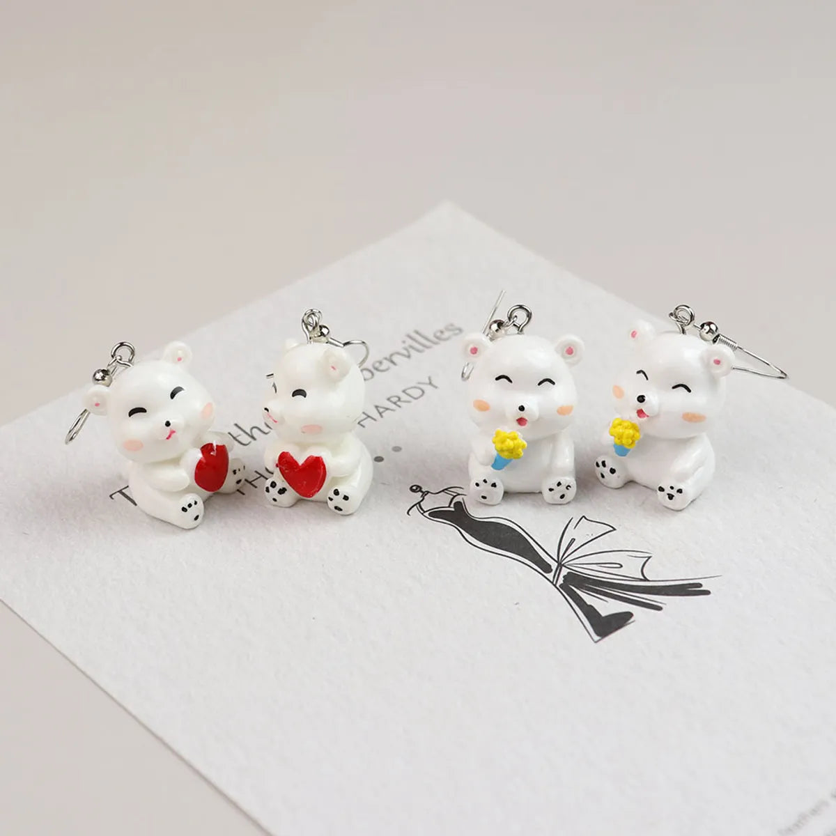 1 Pair Cartoon Style Cute Cat Plastic Drop Earrings