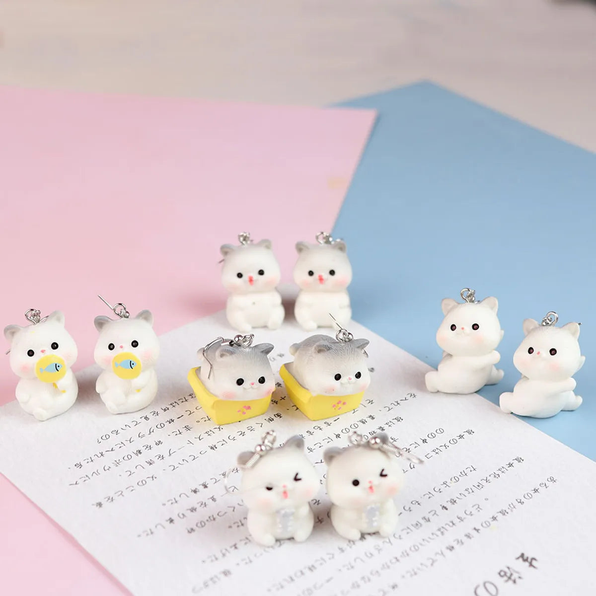 1 Pair Cartoon Style Cute Cat Plastic Drop Earrings