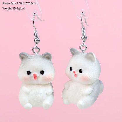 1 Pair Cartoon Style Cute Cat Plastic Drop Earrings