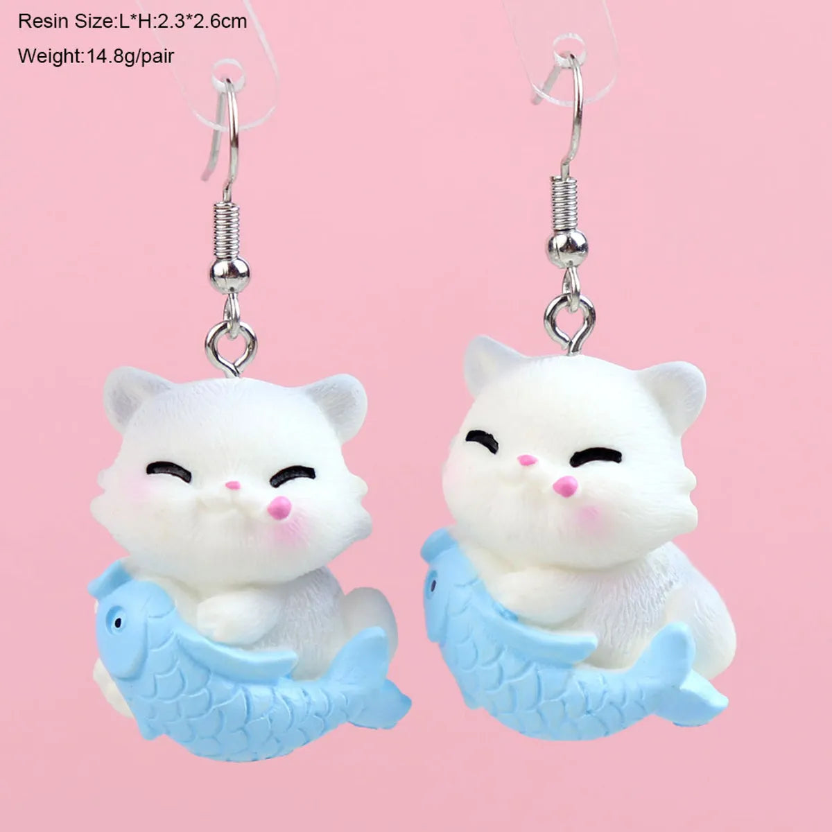 1 Pair Cartoon Style Cute Cat Plastic Drop Earrings