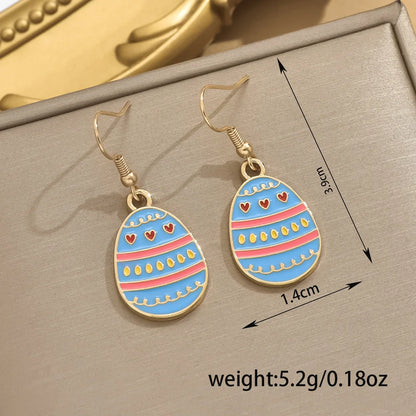 1 Pair Cartoon Style Cute Color Block Alloy Zinc Drop Earrings