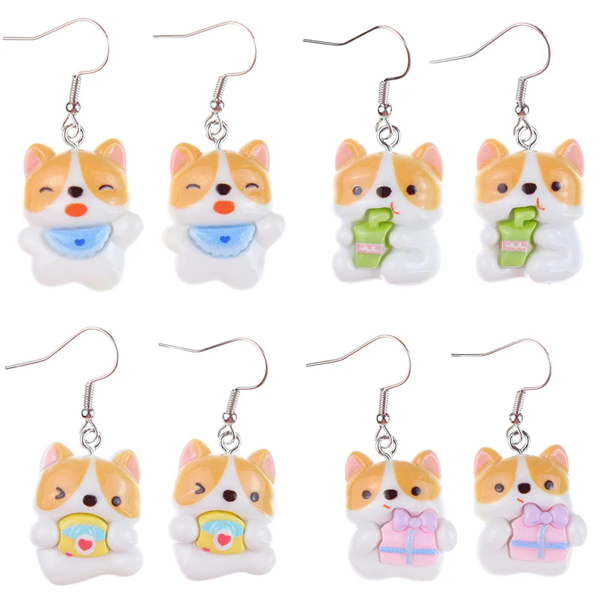 1 Pair Cartoon Style Cute Dog Plastic Drop Earrings