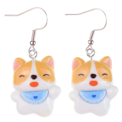 1 Pair Cartoon Style Cute Dog Plastic Drop Earrings