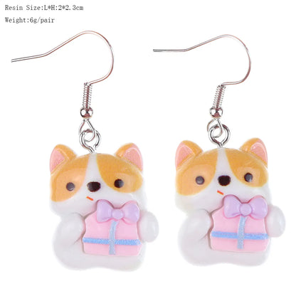 1 Pair Cartoon Style Cute Dog Plastic Drop Earrings