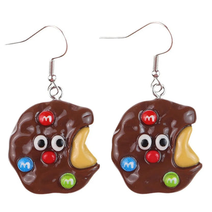 1 Pair Cartoon Style Cute Donuts Plastic Drop Earrings