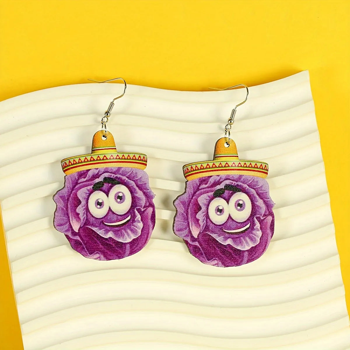 1 Pair Cartoon Style Cute Funny Corn Grape Wood Drop Earrings