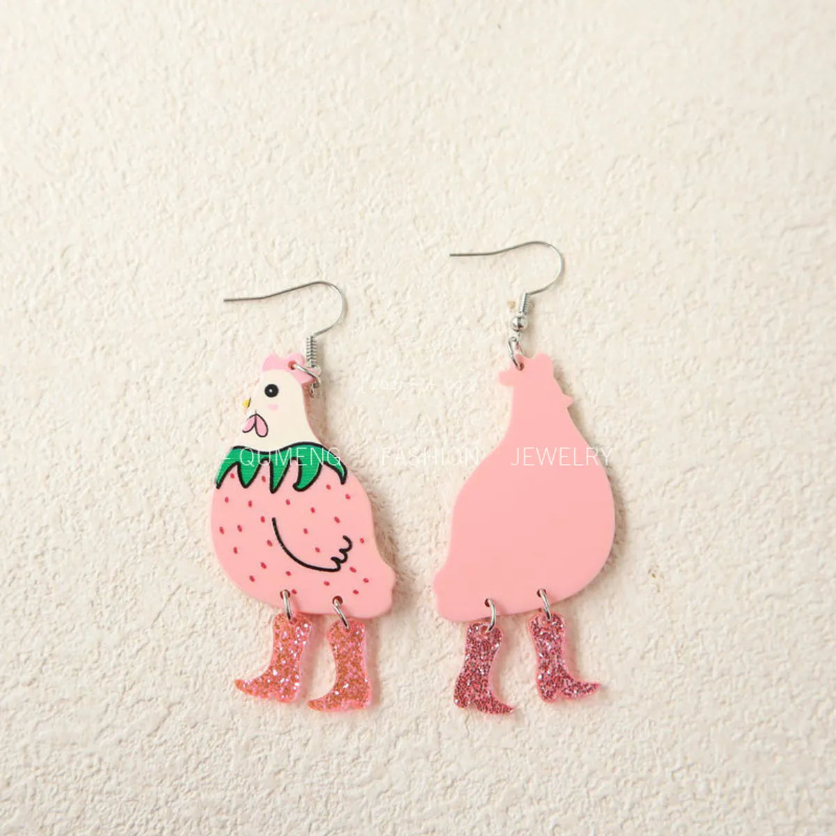 1 Pair Cartoon Style Cute Hen Arylic Drop Earrings