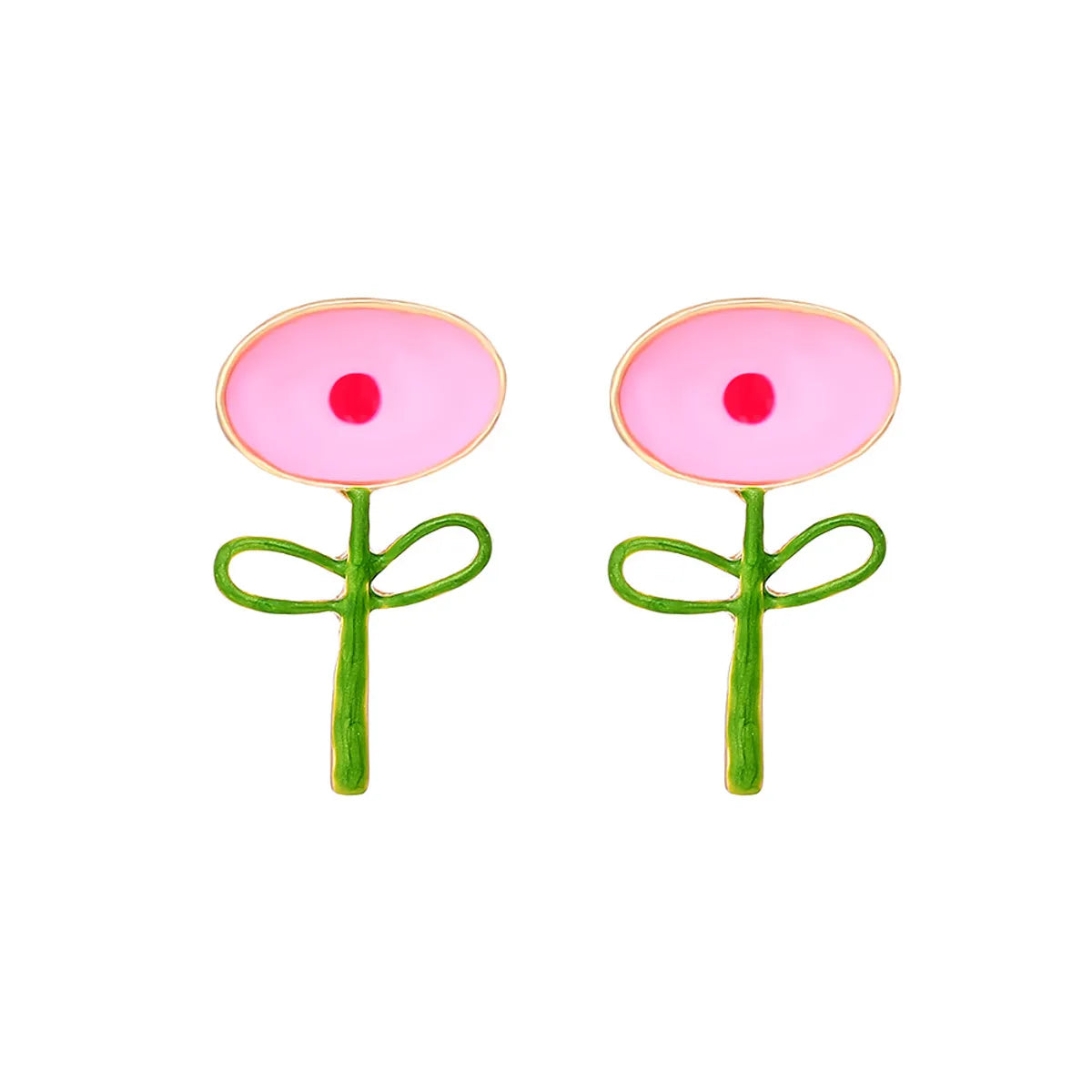 1 Pair Cartoon Style Cute Leaf Flower Enamel Alloy Ear Studs