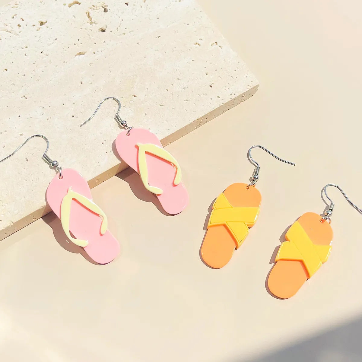 1 Pair Cartoon Style Cute Slippers Arylic Drop Earrings