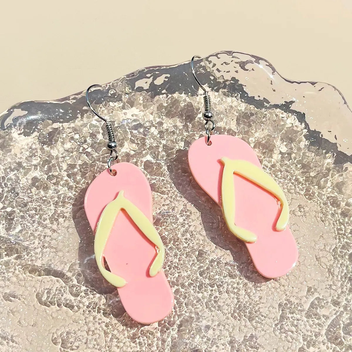 1 Pair Cartoon Style Cute Slippers Arylic Drop Earrings