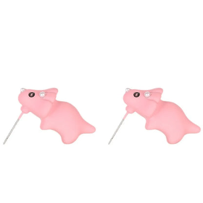 1 Pair Cartoon Style Dog Dinosaur Whale Enamel Alloy Ear Studs