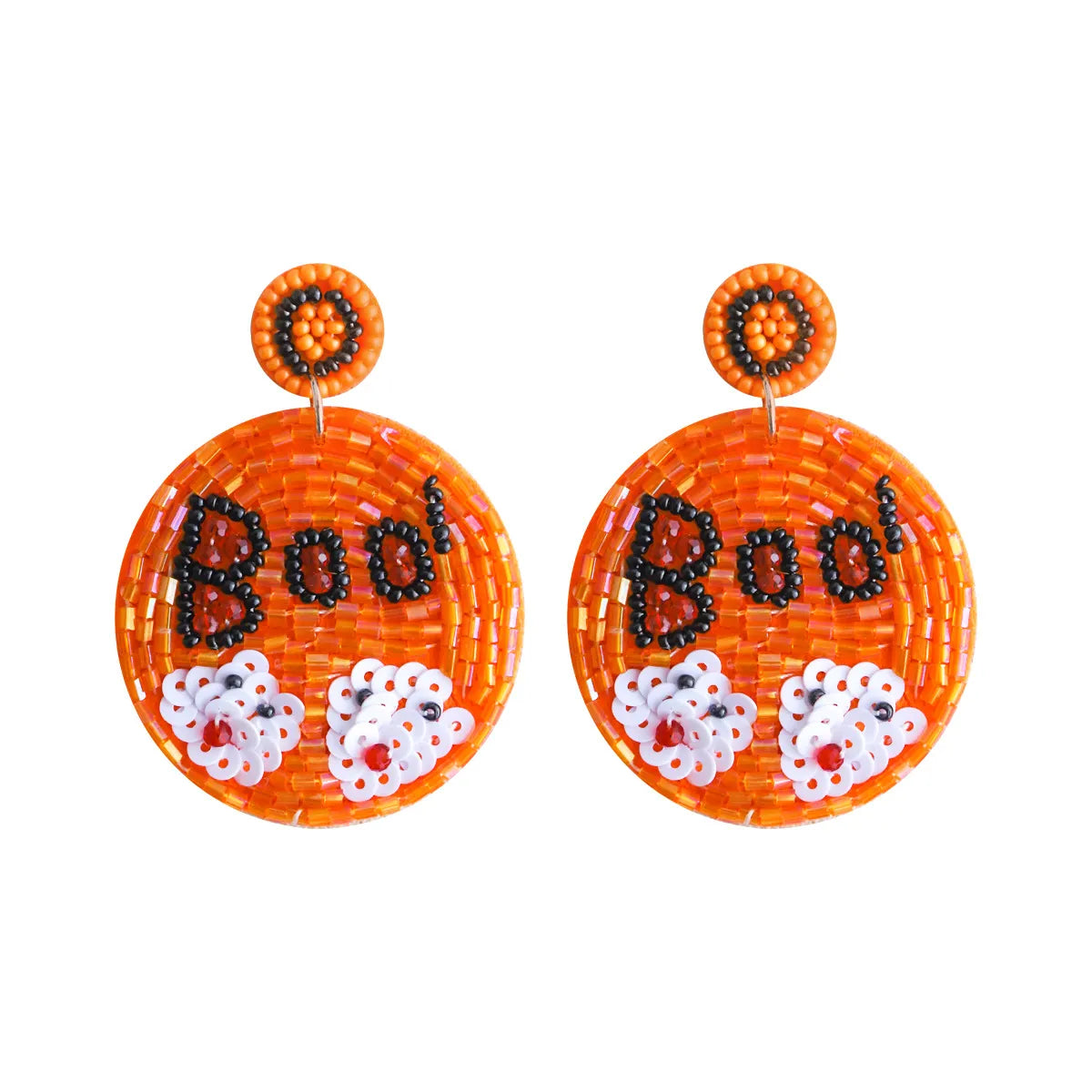 1 Pair Cartoon Style Exaggerated Funny Pumpkin Letter Ghost Handmade Plastic Resin Drop Earrings