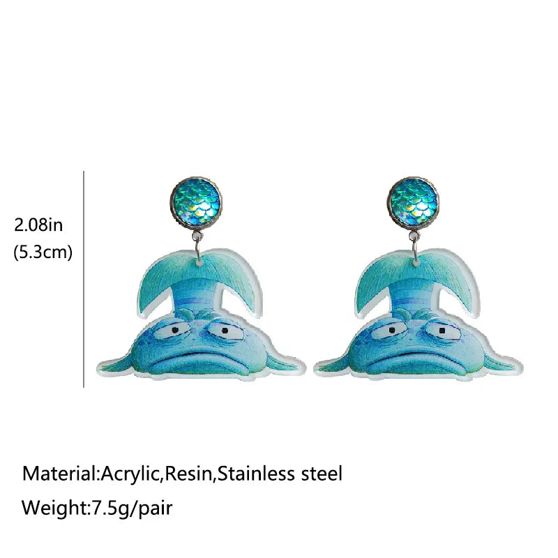 1 Pair Cartoon Style Fish Stainless Steel Arylic Drop Earrings