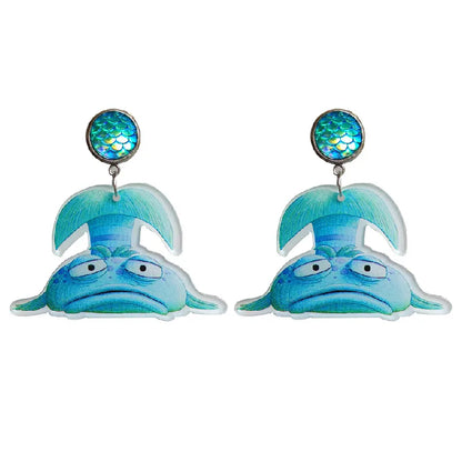 1 Pair Cartoon Style Fish Stainless Steel Arylic Drop Earrings