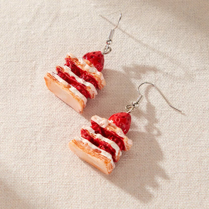 1 Pair Cartoon Style Fruit Resin Plating Women's Drop Earrings